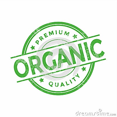 Organic Premium Quality Grunge Stamps. Vector Illustration