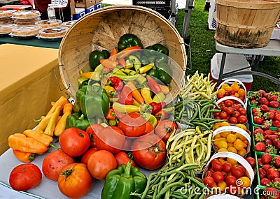 Organic produce at Farmers Market Stock Photo