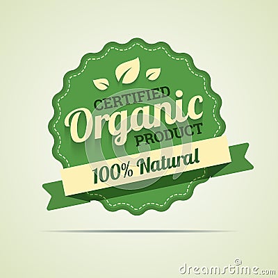 Organic product badge. Vector Illustration