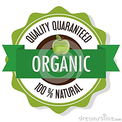 organic product guaranteed seal Cartoon Illustration