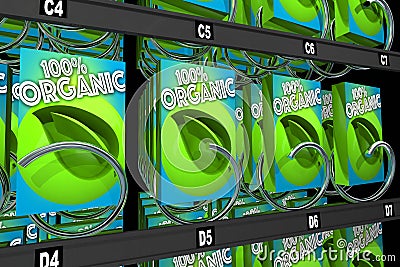 Organic Products Boxes Food Snack Vending Machine 3d Illustration Stock Photo