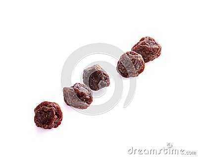 Organic prunes,dried plum,dried apricots on white background,with clipping path. Stock Photo