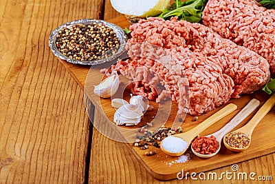 Organic Raw Grass Fed Ground Beef Stock Photo