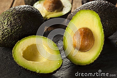 Organic Raw Green Avocados Stock Photo