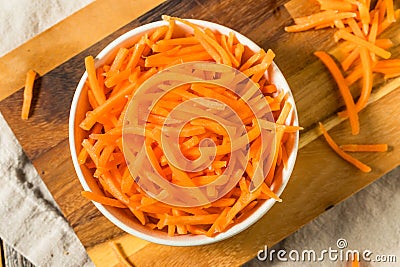 Organic Raw Shredded Carrot Shreds Stock Photo