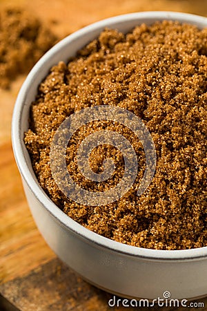 Organic Raw Sweet Light Brown Sugar Stock Photo