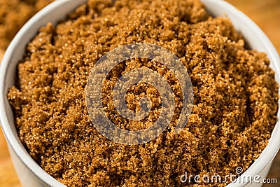 Organic Raw Sweet Light Brown Sugar Stock Photo