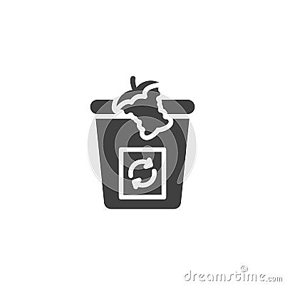 Organic recycling waste vector icon Vector Illustration