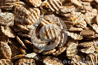 Organic Rolled Rye Flakes Stock Photo