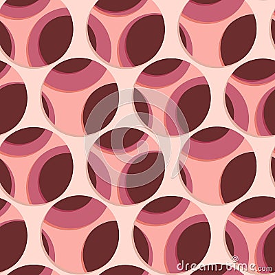 Organic round cells seamless pattern. Hole layer effect abstract background, vector design Vector Illustration