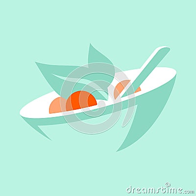 Organic salad logo sign plate leaf vector illustration Vector Illustration