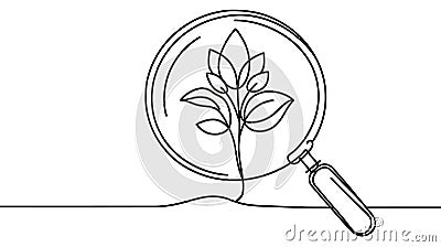 Organic, search, plants icon. Simple editable vector illustration. One line continuous vector illustration. Vector Illustration