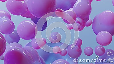 organic shapes. Morphing colorful blobs, Liquid flowing colors. soap bubbles, metaballs. drops, Liquid gradient, flowing spheres Stock Photo