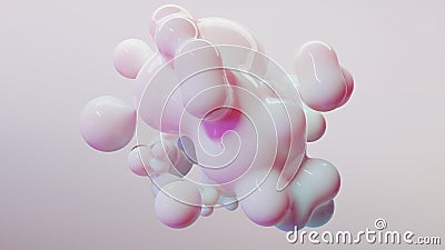 organic shapes. Morphing colorful blobs, Liquid flowing colors. soap bubbles, metaballs. drops, Liquid gradient, flowing spheres Stock Photo