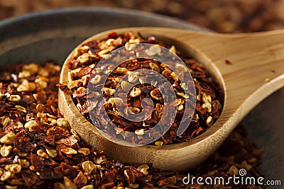 Organic Spicy Red Pepper Flakes Stock Photo