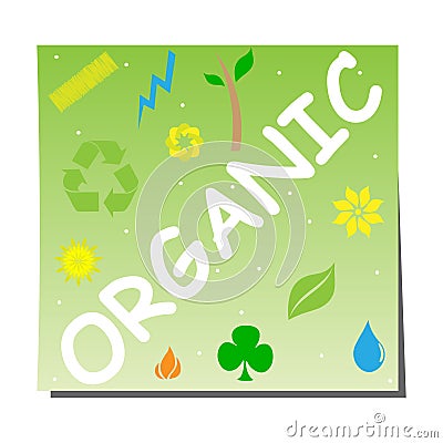 Organic sticker Vector Illustration