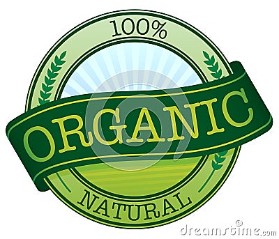 Organic Sticker Vector Illustration