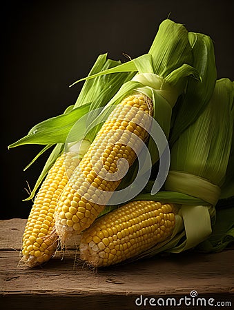 Organic sweet corn, sweet corncob Stock Photo