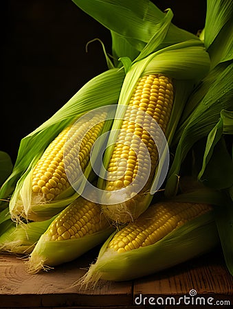 Organic sweet corn, sweet corncob Stock Photo