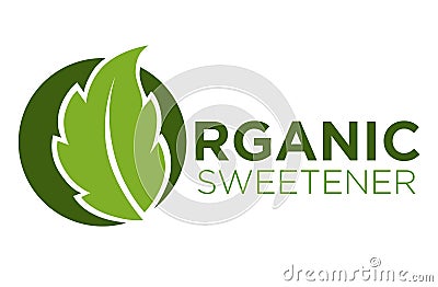 Organic sweetener green symbol of stevia or sweet grass logo Vector Illustration