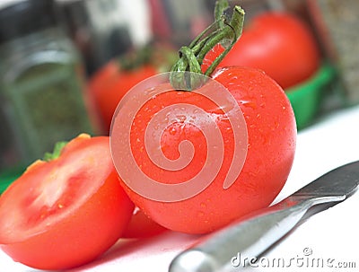 Organic Tomatoes Stock Photo