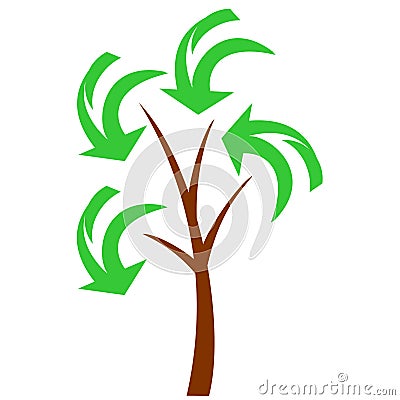 Renewing Green Tree Concept Vector Illustration