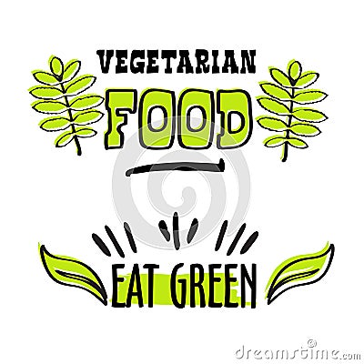 Organic and vegan logo labels Vector Illustration