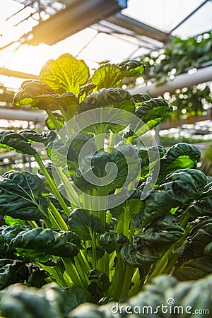 Organic vegetable in greenhouse Stock Photo
