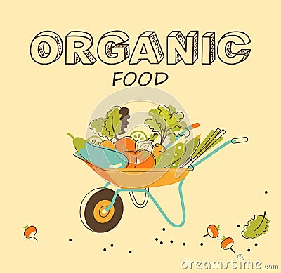 Organic vegetables concept Vector Illustration