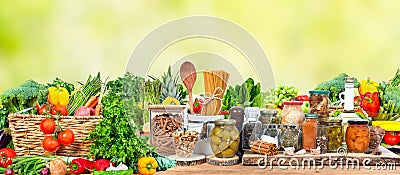 Organic vegetables and fruits Stock Photo