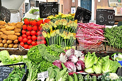 Organic vegetables market in Italy Editorial Stock Photo