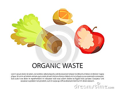 Organic Waste Poster Text Vector Illustration Vector Illustration