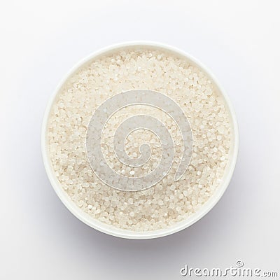 Organic white sago or sabudana small size in white ceramic bowl, Stock Photo