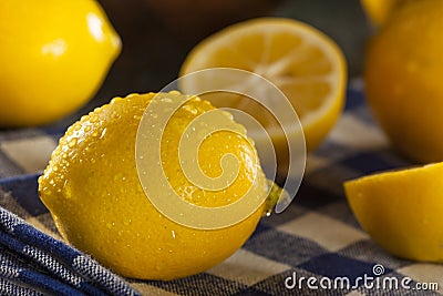 Organic Yellow Citrus Lemons Stock Photo