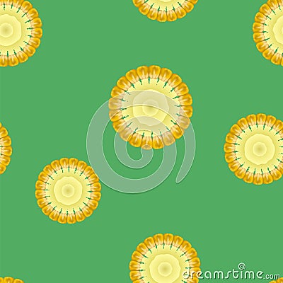 Organic Yellow Corn Pattern. Natural Gold Sweet Food Background. Golden Vegetarian Sweetcorn Texture. Seed Ornament. Vector Illustration