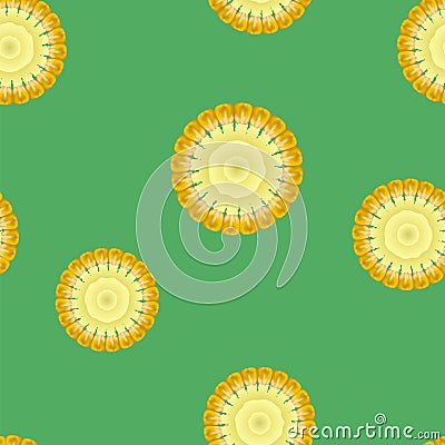 Organic Yellow Corn Pattern. Natural Gold Sweet Food Background. Golden Vegetarian Sweetcorn Texture. Seed Ornament. Stock Photo