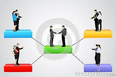 Organisation tree with different hierarchy level Vector Illustration