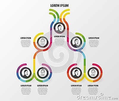 Organization chart infographics design. Infographics. Vector illustration Vector Illustration