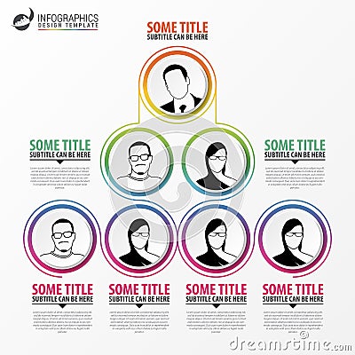 Organization chart infographics design. Infographics. Vector Vector Illustration