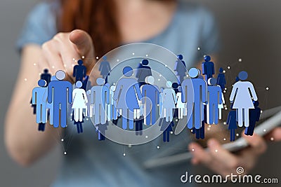 Organization chart team concept networking Stock Photo