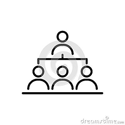 Organization structure business people icon simple line flat illustration Vector Illustration