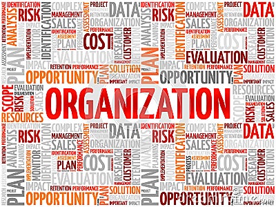 Organization word cloud Stock Photo
