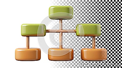 Organizational chart diagram, hierarchy structure flowchart node png transparent image Generative AI Stock Photo