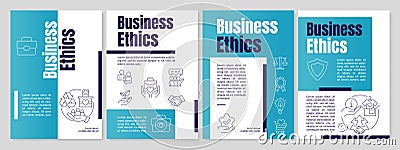 Organizational ethics teal brochure template Vector Illustration