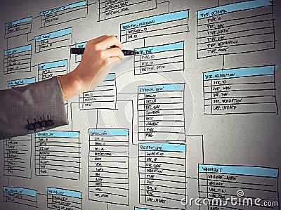 Organize a database Stock Photo