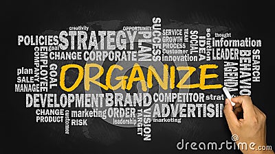Organize with related business word cloud Stock Photo