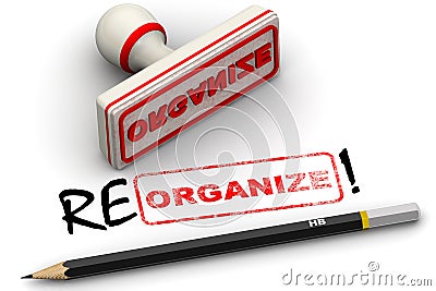 Organize and reorganize. Corrected seal impression Stock Photo