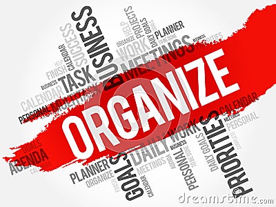 Organize word cloud business concept Stock Photo