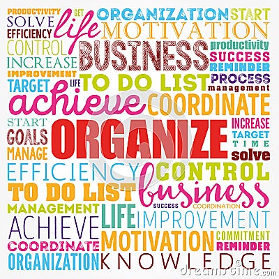 ORGANIZE word cloud collage, business concept background Stock Photo