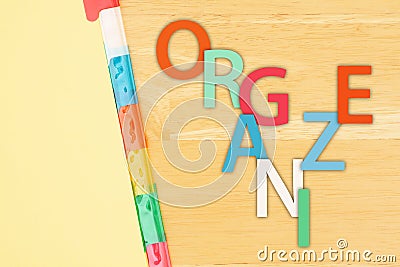 Organize word with file organizer tabs Stock Photo